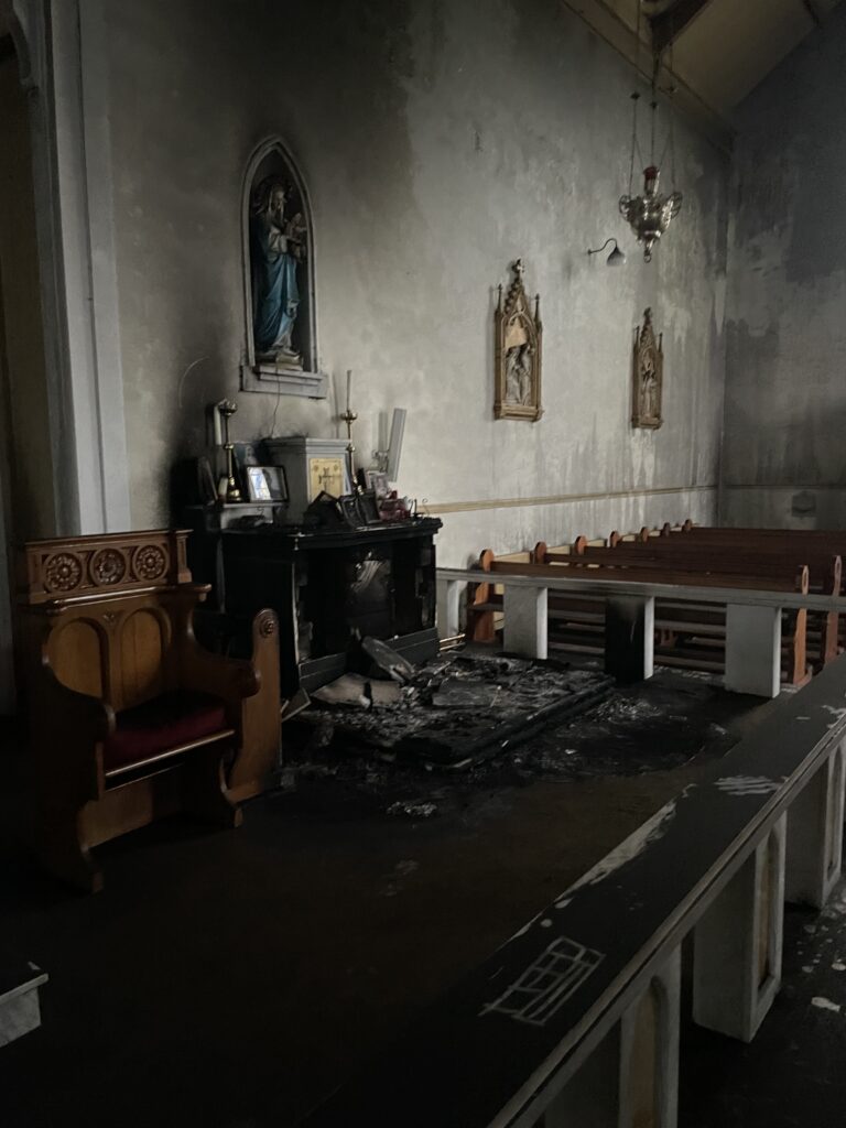 Fire Damage Restoration project for a Church in Clare, Ireland photograph